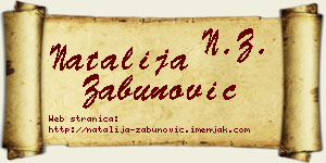 Natalija Zabunović vizit kartica
